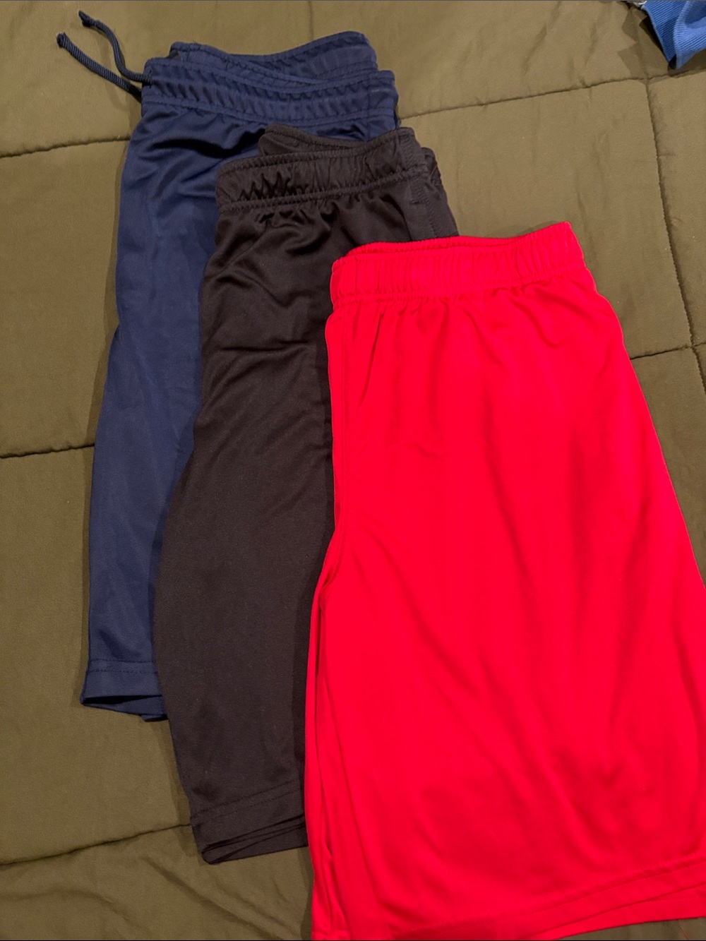 KIDS 3-Pack Athletic Shorts in Red, Black & Navy
